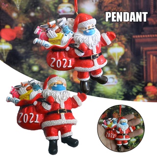 Santa Claus Hanging Ornament Hand Painted Resin Crafts Creative Christmas Decoration for Home Garden Courtyard