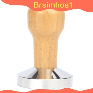 [BRSIMHOA1] Manipulador de café, manipulador de Espresso Barista, 51 mm/53 mm/58 mm Base plana de acero inoxidable, mango de madera
