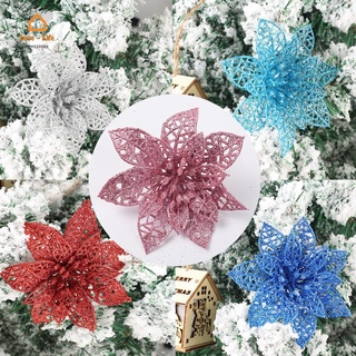 [10 Cm] 5 piezas de flores artificiales de navidad, árbol de navidad, adornos decorativos para colgar, hogar, boda, fiesta, accesorios