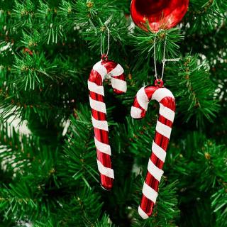 [productos de navidad] 12 piezas/pack de adornos de caña de caramelo de colores navideños (4)