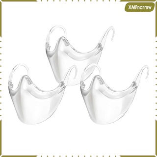 3 Máscara Transparente Escudo Facial Lavable Antiniebla Media Cara Cubierta Visera (2)