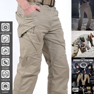 🙌 Los hombres tácticos pantalones de carga al aire libre senderismo pantalones de combate Multi-bolsillos pantalones de entrenamiento monos pantalones del ejército qcRG