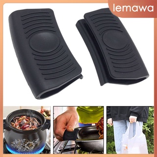 [Lemawa] soporte de silicona para mango caliente de cocina Assist sartén mango de la manga de los soportes de la olla de goma antideslizante manijas de la olla