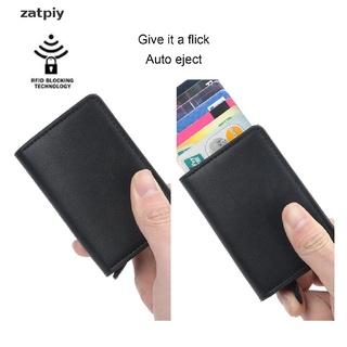 zatpiy mini cartera proteger seguro titular de la tarjeta de crédito diseñador de calidad de aluminio de cuero de la pu clip waller monedero co