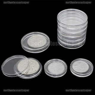 Northvotescastsuper 10 unids/Set de monedas de plástico transparente cápsulas de almacenamiento de cajas de protección contenedor NVCS