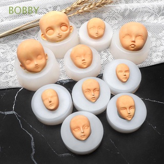 Molde facial 3D proporcional Decoración de pasteles Cabeza de arcilla Sculpey Cara de bebé Moldes de silicona Herramientas hechas a mano Versión Q DIY Candy Baking Doll Accesorios de modificación (6)