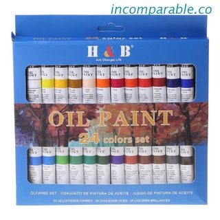 RABLE 24 Colores Profesional Pintura Al Óleo Dibujo Pigmento 12ml Tubos Conjunto Artista Suministros De Arte