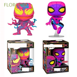 FLOROMM Lovely Spiderman Model Home Decor Luminous Venom Statue New Toys Cartoon Figures Marvel Figure Ornaments