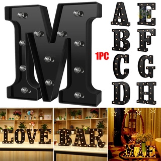 Nuevo Diseño Led Letras Luces 26 Alfabeto Negro Decorativo Carpa Lámparas Para Boda Fiesta Cumpleaños Casa Bar (1)
