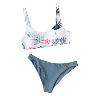 Women Floral Print Bikini Set Push-Up Swimsuit Beachwear Padded Swimwear