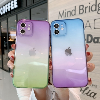 Funda Transparente De Lujo Degradado Para iPhone 12 Mini 11 Pro Xs Max 6 6s 7 8 Plus SE 2020 X XR Color Silicona Suave Cubierta Trasera Caso