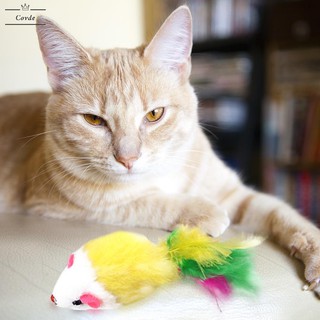 Divertido juguete para mascotas/gatos/Mouse falso/ratón interactivo/juguetes interactivos con plumas (6)