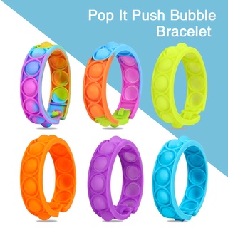Pop it Push Bubble Color roedor pionero pulsera rompecabezas educativo descompresión descompresión de dedo burbuja de silicona pulsera de juguete (1)
