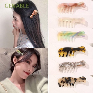 GENABLE Fashion Acetate Hair Clip Girls Duckbill Clip Comb Shape Hairpin Women Hair Accessories Bangs Headwear Lovely Vintage Frosted Hair Edge Clip/Multicolor