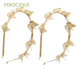 FEROCIOUS 2PCS All-match Headband Little Fairy Hair Accessories Hair Band Three-dimensional Hollow Out Simplicity Retro Butterfly