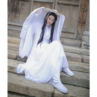 Tian Guan Ci Fu Cosplay Xie Lian Disfraz De Xielian Pelucas Sombrero De Bambú Prop Chino Hanfu Vestido De Anime Fiesta Traje (2)