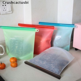 [crushcactusbi] bolsa de silicona para alimentos de la fda reutilizable de silicona bolsa de alimentos ziplock bolsa a prueba de fugas congelador venta caliente