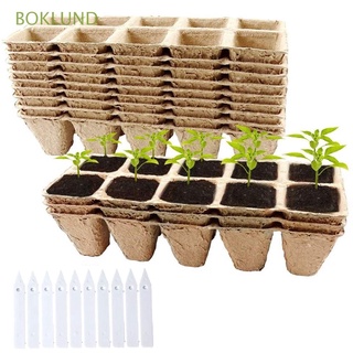 boklund - bandeja de propagación de 10 celdas para viveros, bandeja de semillas, bonsai, 10 unidades, con etiquetas, maceta ecológica (1)