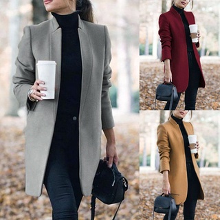 Beauty1 abrigo de lana Artificial para mujer Trench chamarra de las señoras caliente largo abrigo Outwear