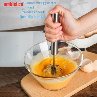 【ambiel】Egg Beater Stainless Steel Egg Whisk Manual Hand Mixer Self Tu (5)