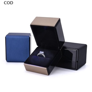 [cod] 1 caja de anillos de boda con luz led, organizador de joyería, anillos de exhibición calientes
