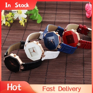 reloj de pulsera de cuarzo analógico con pedrería de imitación fina con correa de cuero sintético para dama
