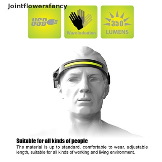 jointflowersfancy cob led faro sensor linterna linterna usb recargable cabeza antorcha cbg