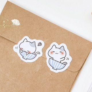 45 unids/lote hermoso gato Diy pegatina de regalo bolsa de sellado Kawaii decoración cinta adhesiva diario papelería pegatinas (6)