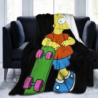 Hgwhgs manta hipoalergénico de forro polar Bart Simpson, manta de lana súper suave, cama, sofá cama y sala de estar adecuada para otoño invierno y primavera 50x40 IN/60x50 IN/80x60 IN