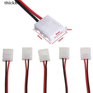 Thickbb 10Pcs Cable PCB 2 pines LED tira conector 3528/5050 adaptador de un solo Color