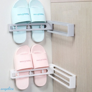 Bathroom seamless rotatable shoe rack adhesive slipper AN