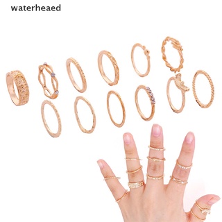 (waterheaed) 12 unids/set anillos de dedo chapados en oro para mujer vintage punk anillos de nudillos joyería en venta