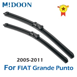 Mute Wiper Blades for FIAT Grande Punto Fit Pinch Tab Arms 2005 2006 2007 2008 2009 2010 2011