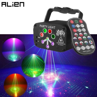 Alien RGB Mini DJ Disco luz láser proyector USB recargable LED UV sonido estroboscópico efecto etapa boda navidad fiesta lámpara