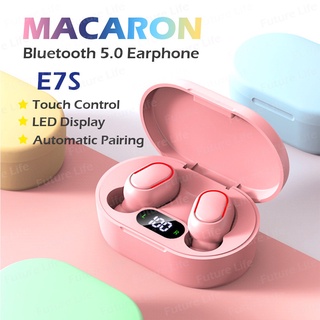 Auriculares Bluetooth Macaron E7S Pantalla LED Airdots Inalámbricos HiFi Estéreo Smart Touch Inalámbrico Con Micrófono