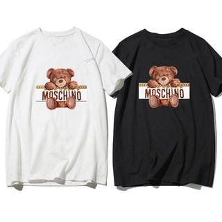 Pequeño oso de manga corta t-shirt pareja novias cuello redondo impresión camisa de las señoras 5328