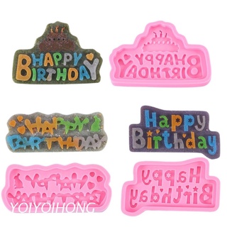Yoi Happy Birthday letra alfabeto silicona molde Fondant molde para pastel DIY herramientas para hornear