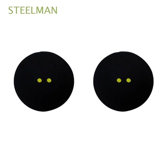 STEELMAN Black Two-Yellow Dots Squash Rackets Training Squash Ball Squash Ball Rubber Balls Competition Squash Double Yellow Dot Professional for Player Racquet Sports Low Speed Ball/Multicolor