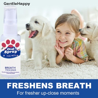 Gentlehappy 30ml ambientador de aliento para mascotas Spray limpiador de dientes perro gato Oral cuidado saludable suministros mi