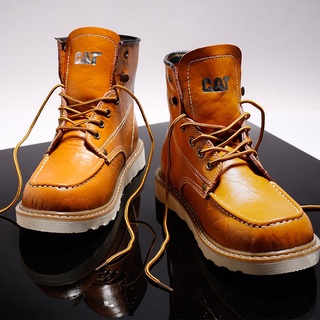 caterpillar botas de cuero para hombre botas altas zapatos de trabajo casual (2)