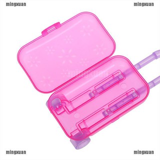Mingxuan1: caja de equipaje miniatura, maleta de viaje transparente, para decoración de casa de muñecas (6)