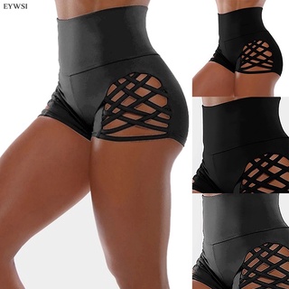Eywsi Bandage pantalones cortos De Cintura Alta para correr Yoga Shorts Elásticos Fitness