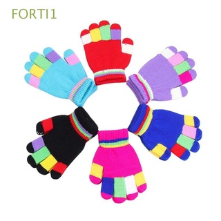 forti1 niños manoplas de bebé niños engrosado guantes de dedo partículas de punto deportes al aire libre niños cálido cómodo manoplas de punto/multicolor