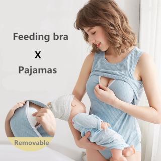 sujetador de alimentación de algodón pijamas para ropa de maternidad enfermería lactancia materna sujetadores de color sólido embarazo dormir desgaste fácil alimentación sujetador
