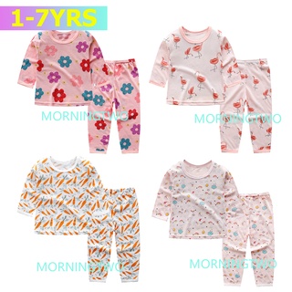 niños pijamas conjunto para 0-7 años moda impreso ropa de dormir conjunto con mangas largas bebé niñas algodón conjunto de ropa f# (1)