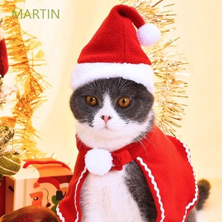 MARTIN Cálido Navidad Rojo Bufanda Sombrero Cachorro Perro Gato Capa Ropa Mascota Cosplay Disfraz