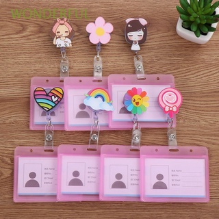 WONDERFUL Cartoon ID Badge Holder Office Supplies Business Work Card with Retractable Reel Cute Metal Clip Retractable Nurse Doctor Name Tags Badge Holders