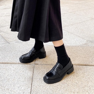 Estilo británico pequeño zapatos de cuero de las mujeres zapatos nuevo 2021 primavera caliente mocasines solo zapatos de las mujeres de la primavera gruesa tacón jk zapatos uniformes (2)