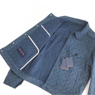 louis vuitton 100% original auténtico 21 años nueva chaqueta masculina azul lavado tannin denim chaqueta mujer (7)