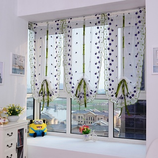 bordado patrón floral cortina cocina dormitorio sala de estar ventana decorativa